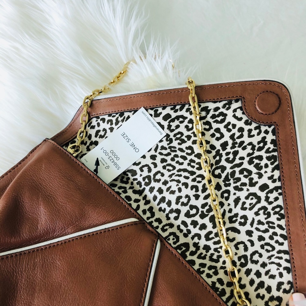 Banana Republic leather envelope clutch